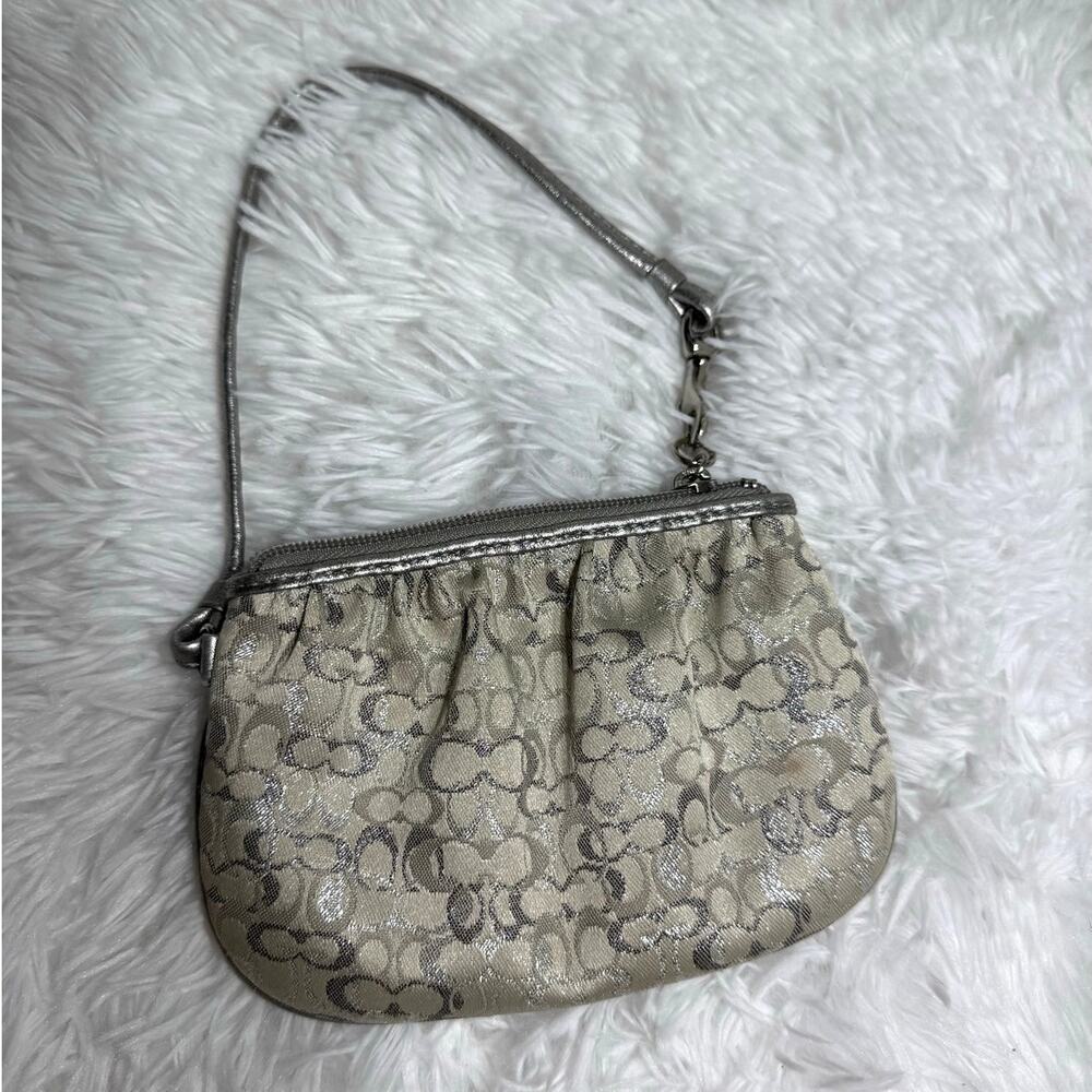 Coach Silver Gray Wristlet